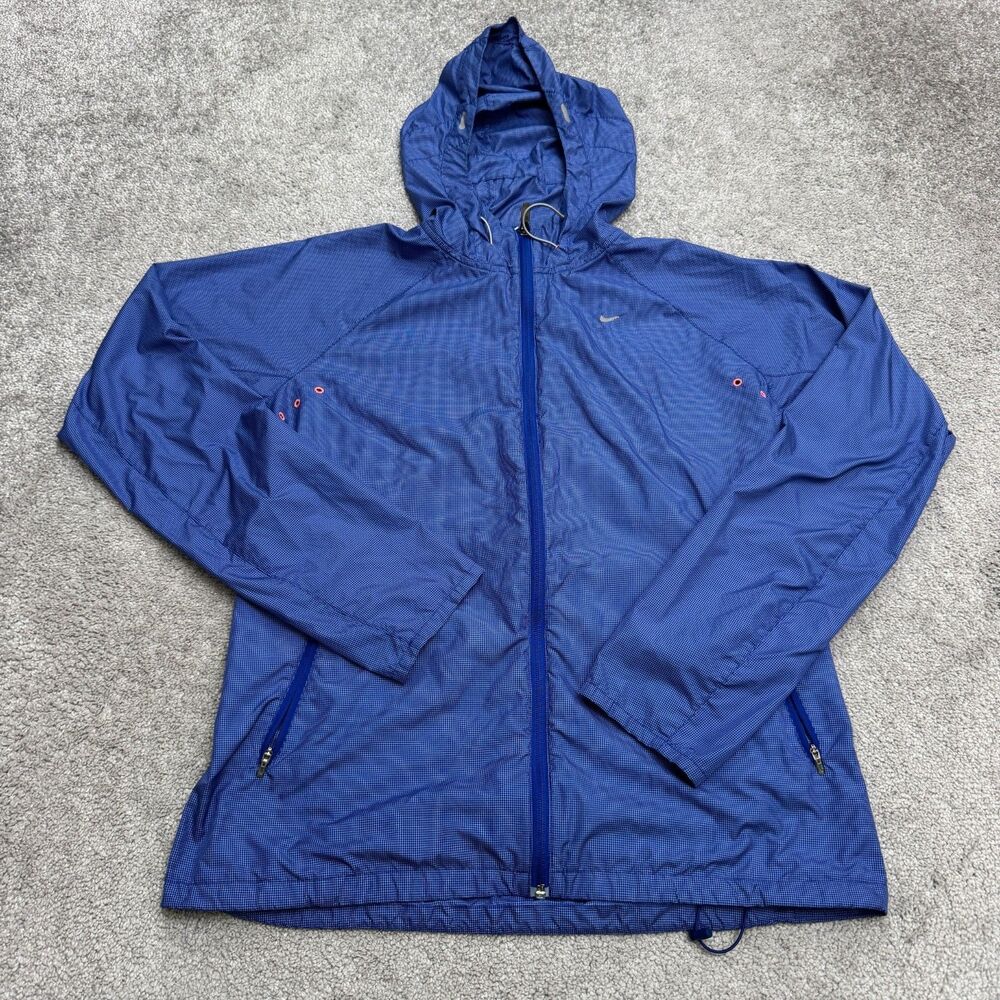 Nike Vapor Running Lightweight Windbreaker Hoodie Jacket Mens Large Blue Active